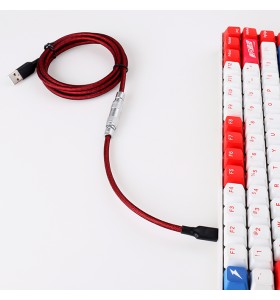  Mechanical keyboard cable USB type C  red color braided spiral coiled extension portable cable